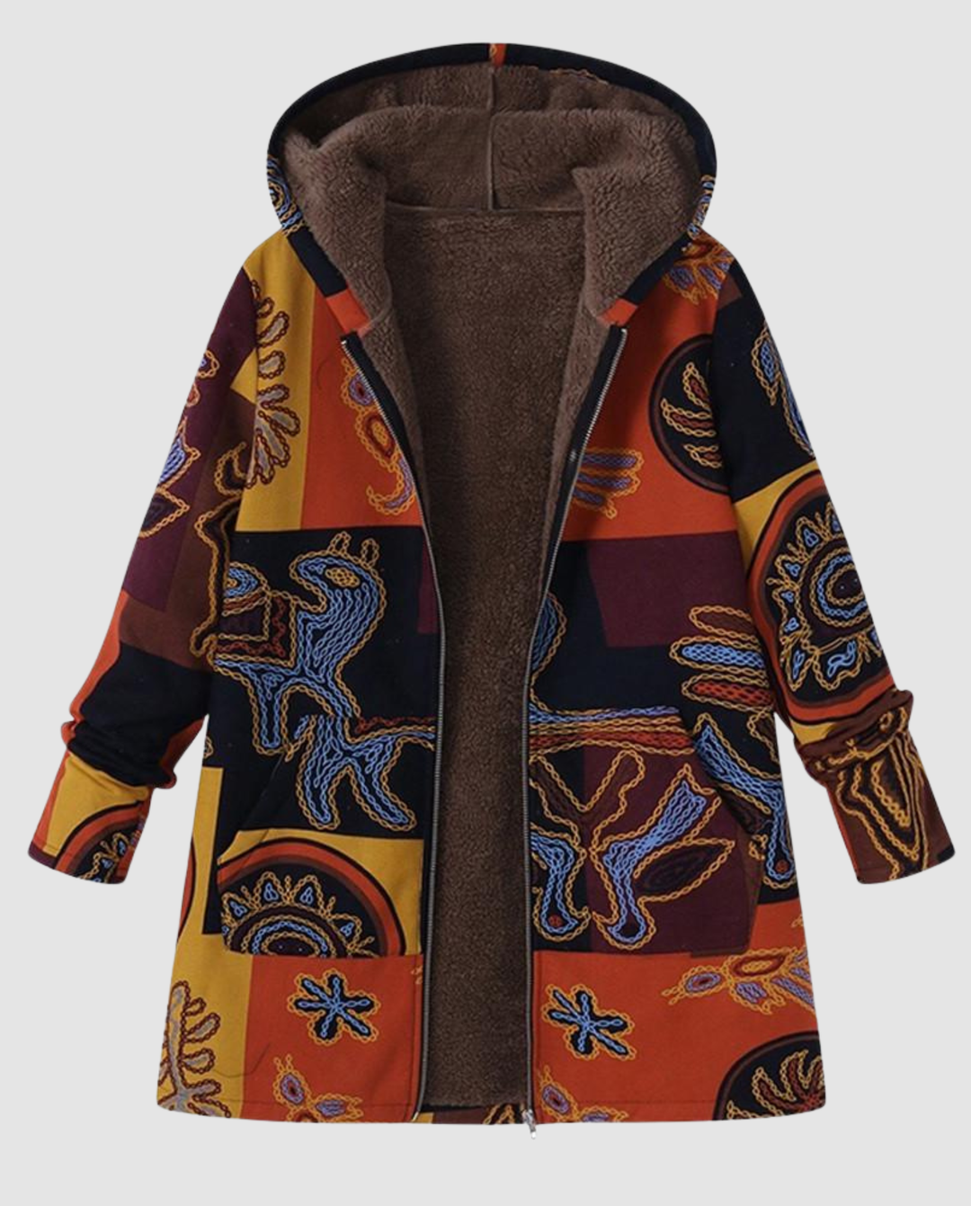 Winterjacke Damen Blumenmuster