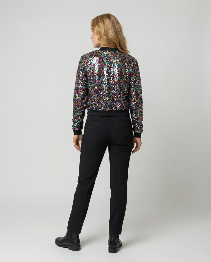 Pailletten Bomberjacke Damen