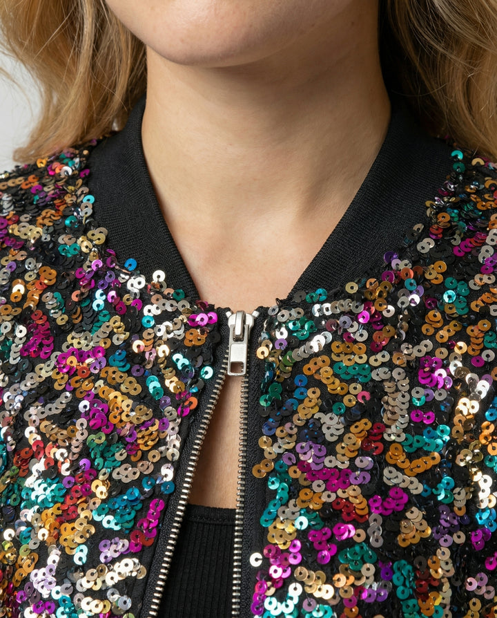 Pailletten Bomberjacke Damen