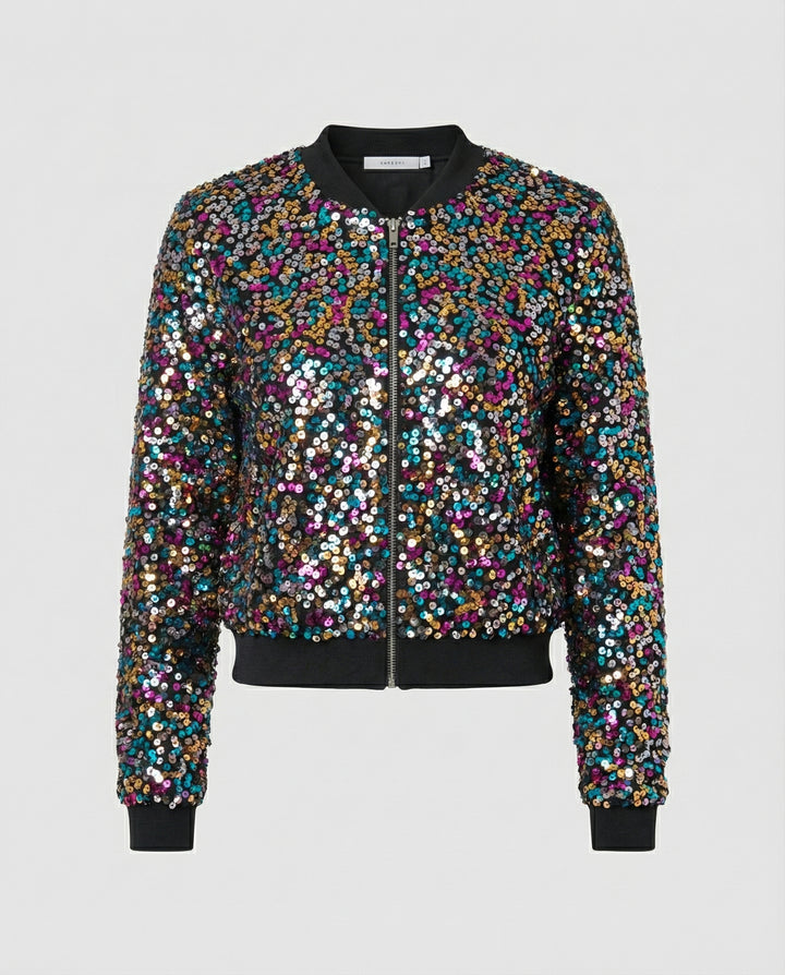 Pailletten Bomberjacke Damen