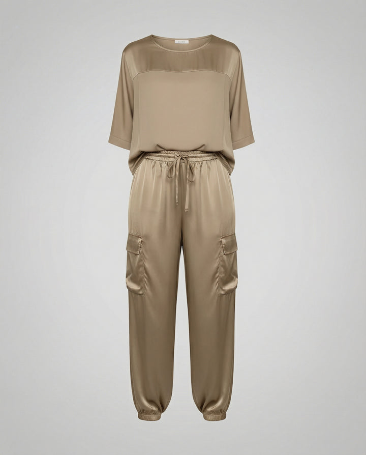 Eleganter Satin Zweiteiler Damen