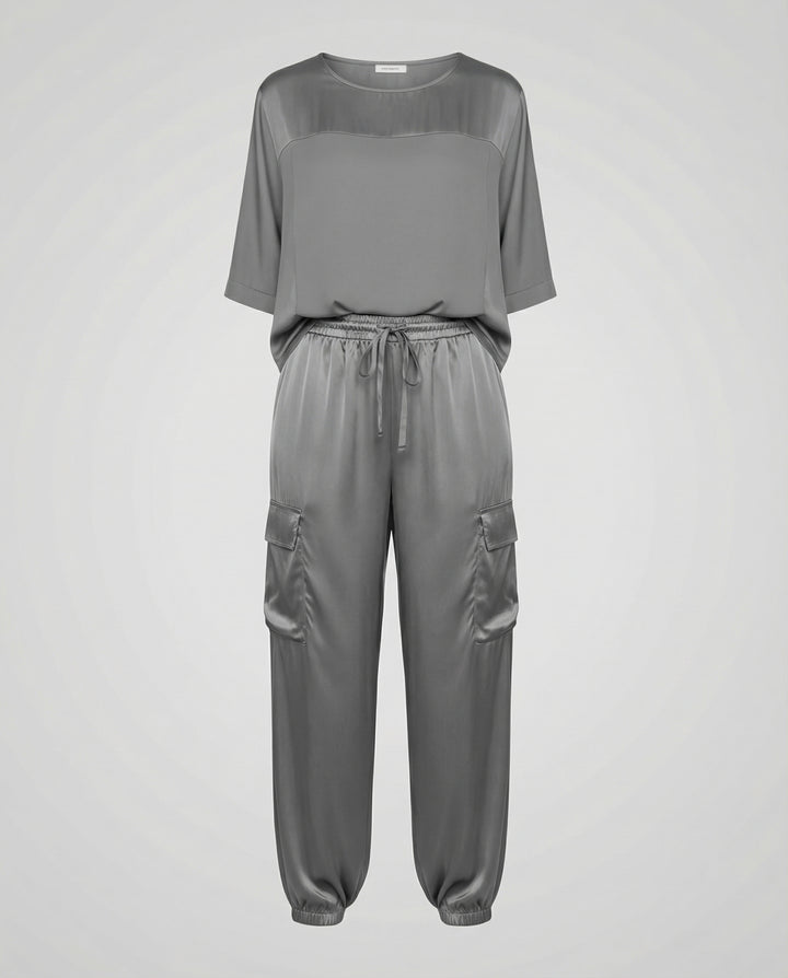Eleganter Satin Zweiteiler Damen