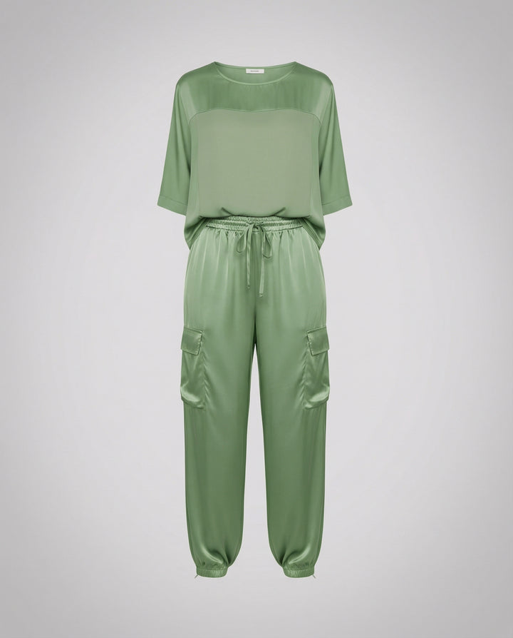 Eleganter Satin Zweiteiler Damen