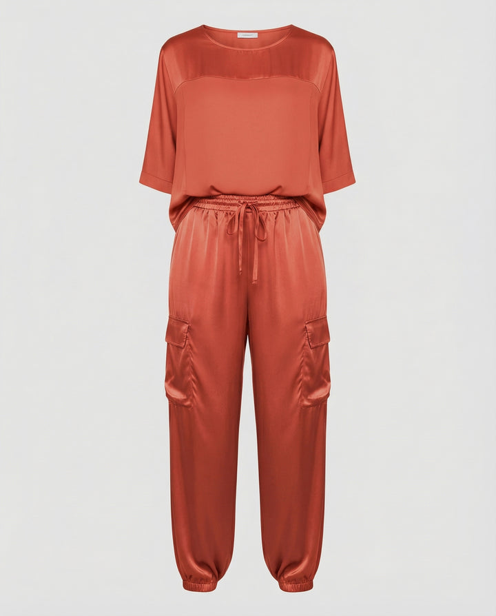 Eleganter Satin Zweiteiler Damen