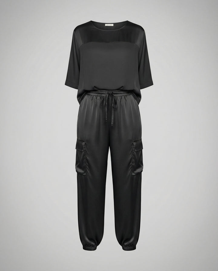 Eleganter Satin Zweiteiler Damen