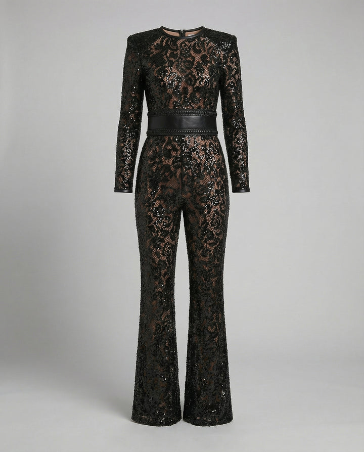 Eleganter Spitzen Overall Damen
