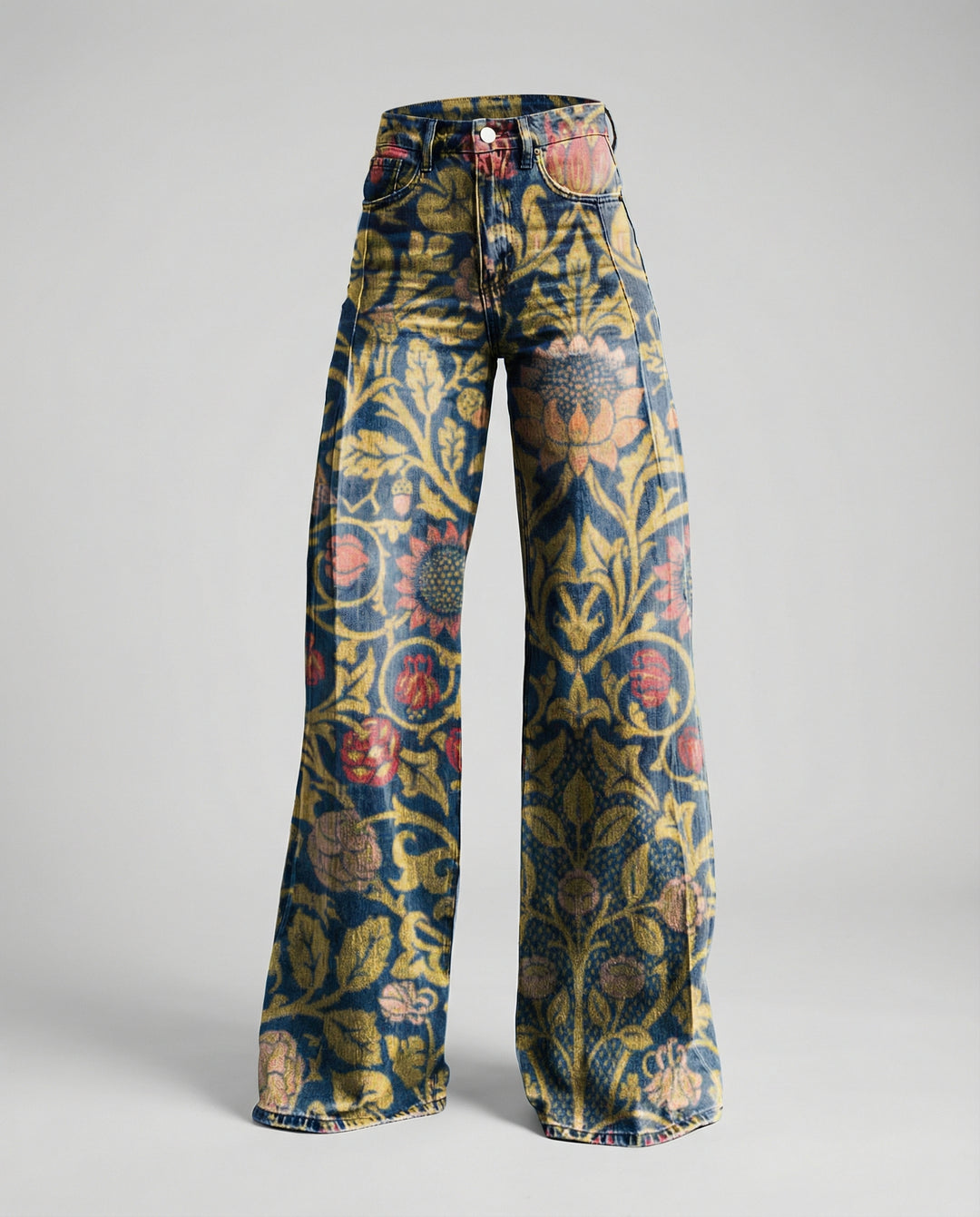Floral Weite Damen-Jeans