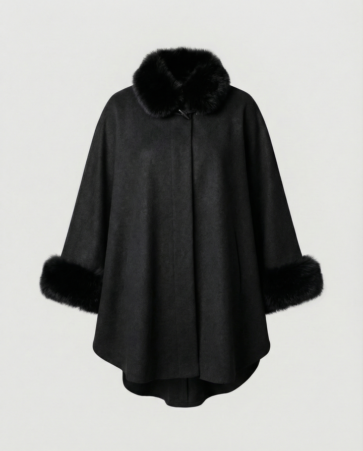 Damen Capejacke Kunstpelz