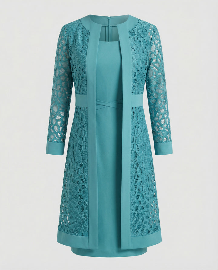 Elegantes Spitzen Cardigan Kleid