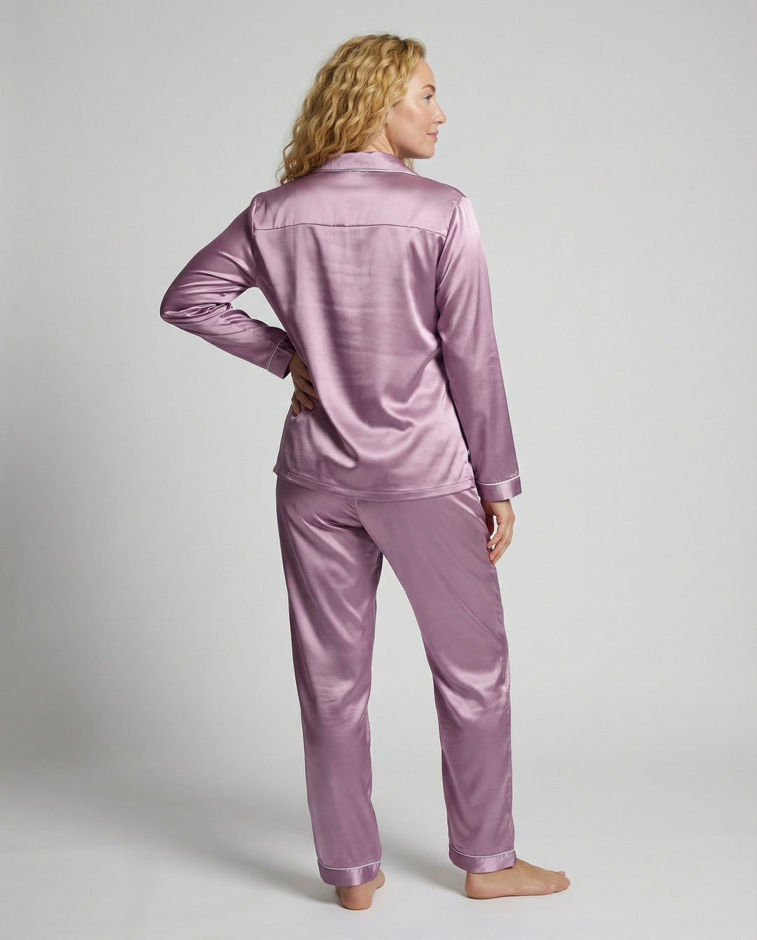 Elegantes Damen Satin-Pyjamaset