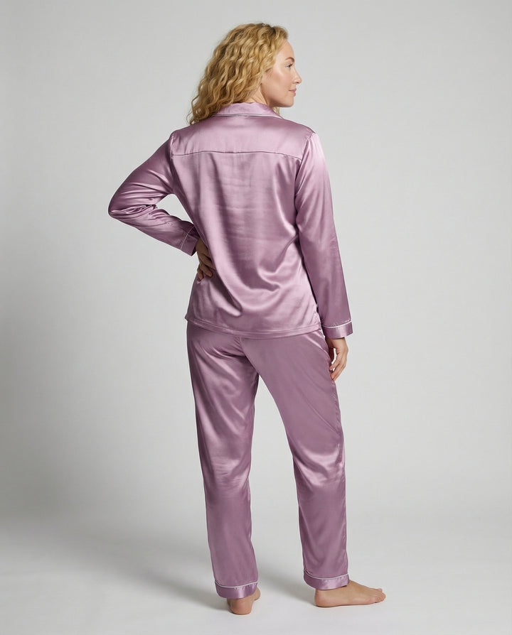 Elegantes Damen Satin-Pyjamaset