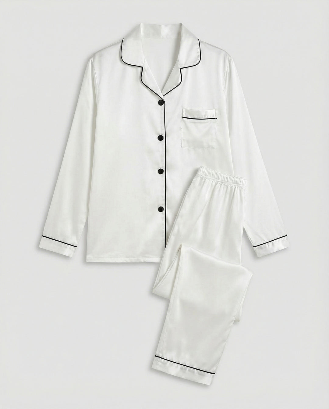 Elegantes Damen Satin-Pyjamaset