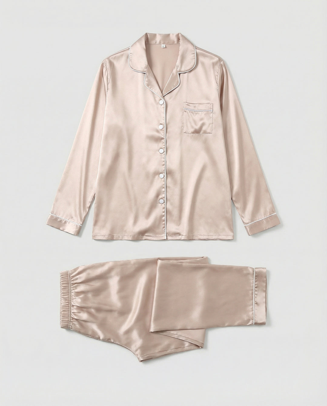Elegantes Damen Satin-Pyjamaset