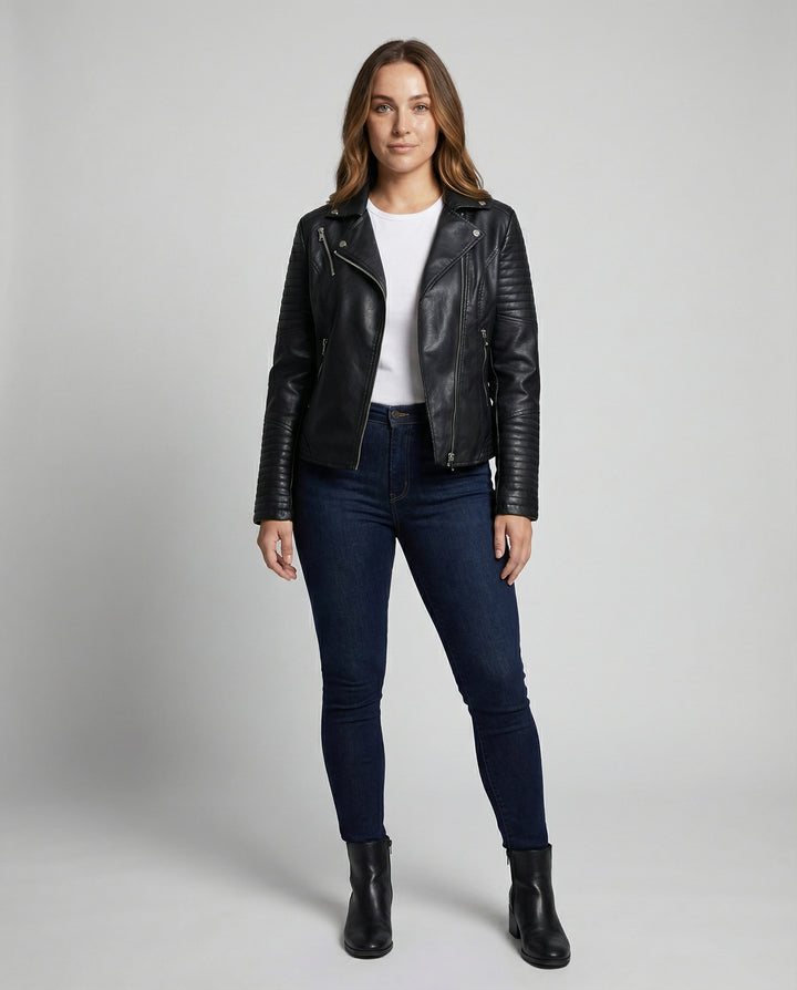 Elegante Kunstlederjacke Damen