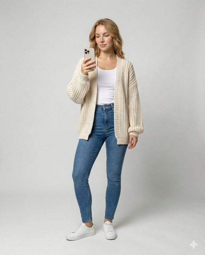 Bequeme Strickjacke Damen Langarm