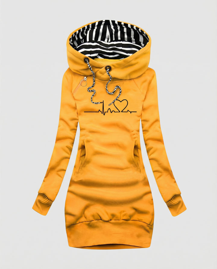Heartbeat Lässiger Kapuzenpullover Damen