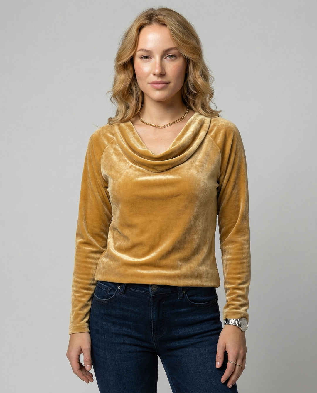 Elegantes Samtshirt Damen Lässig