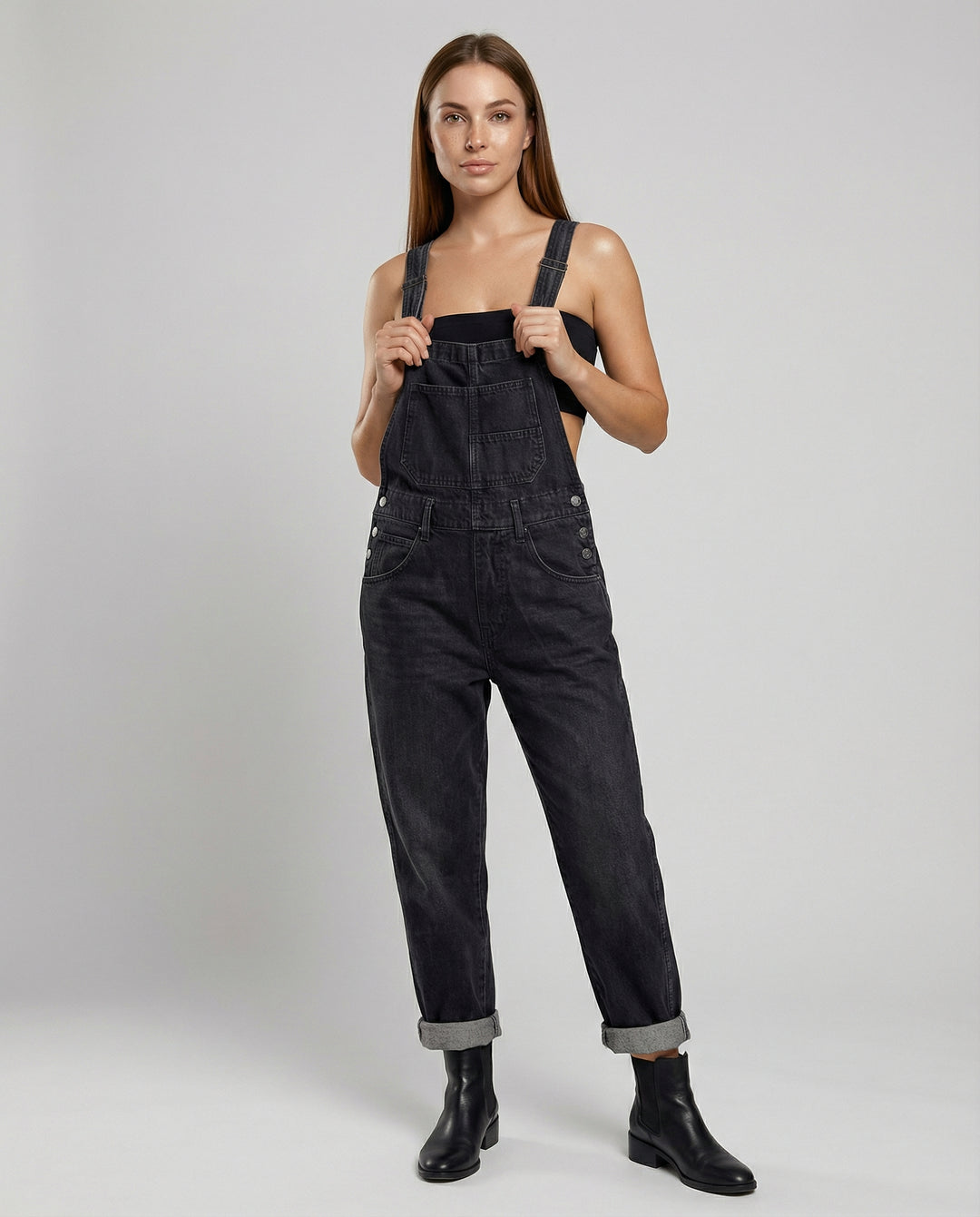 Denim Cross Back Latzhose Damen