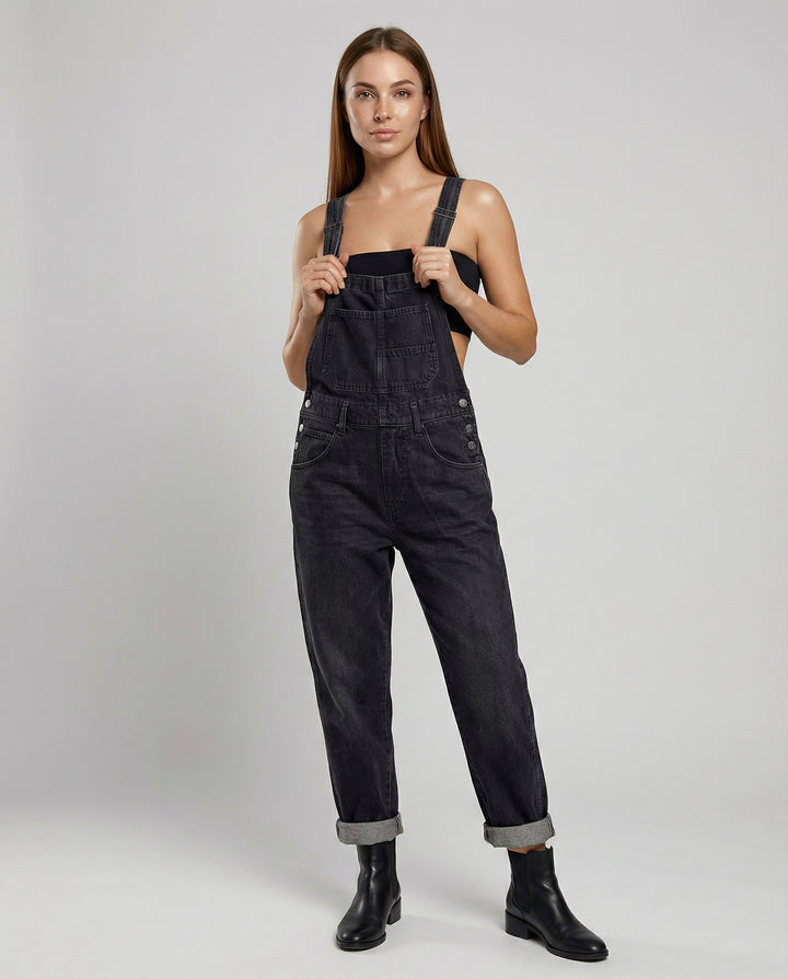 Denim Cross Back Latzhose Damen