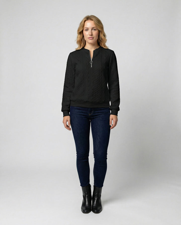 Strukturstrick Casual Pullover Damen
