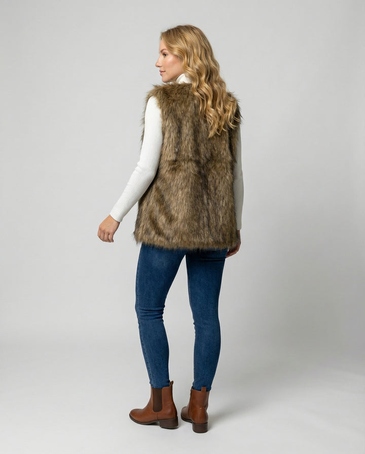 Faux Fur Weste Damen