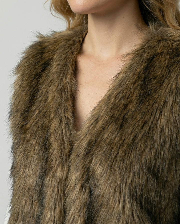 Faux Fur Weste Damen