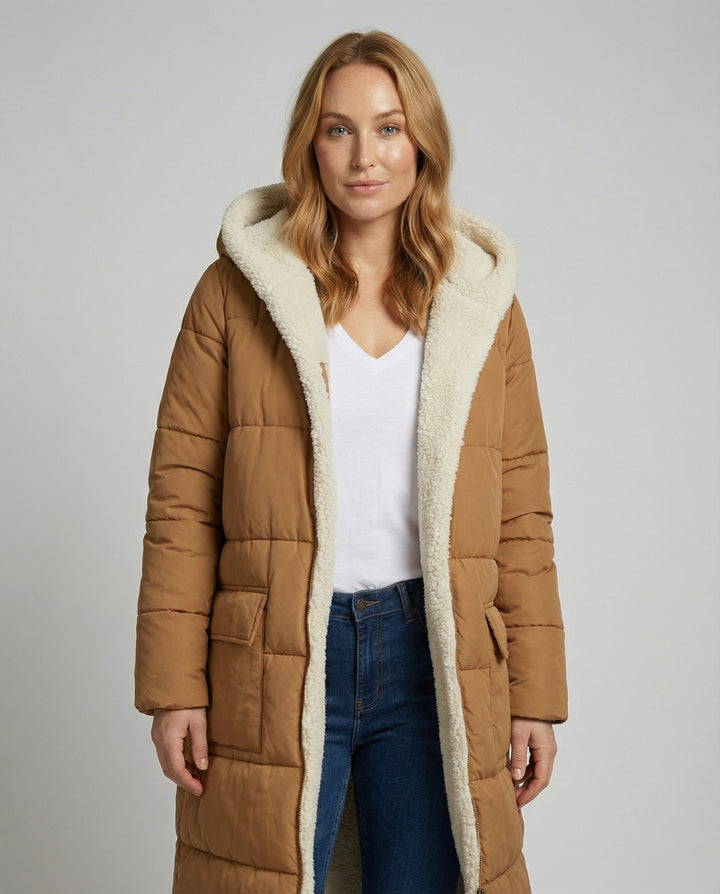 Wendbare Lange Damen Pufferjacke