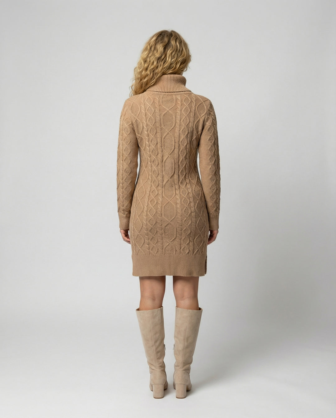 Elegantes Warmes Strickkleid Winter