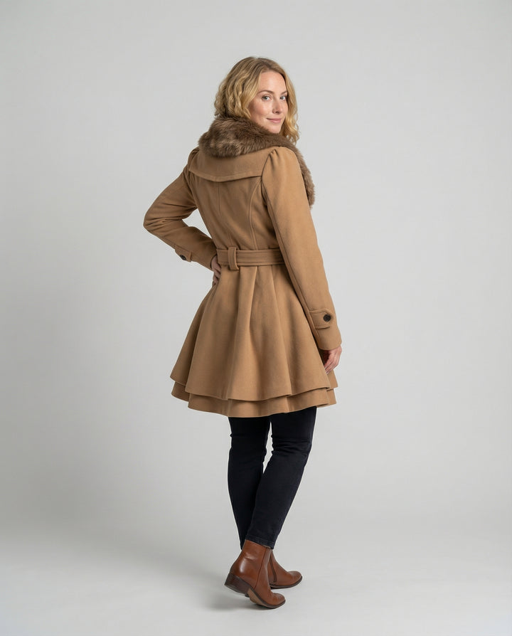 Eleganter Damen Wollmix Trenchcoat