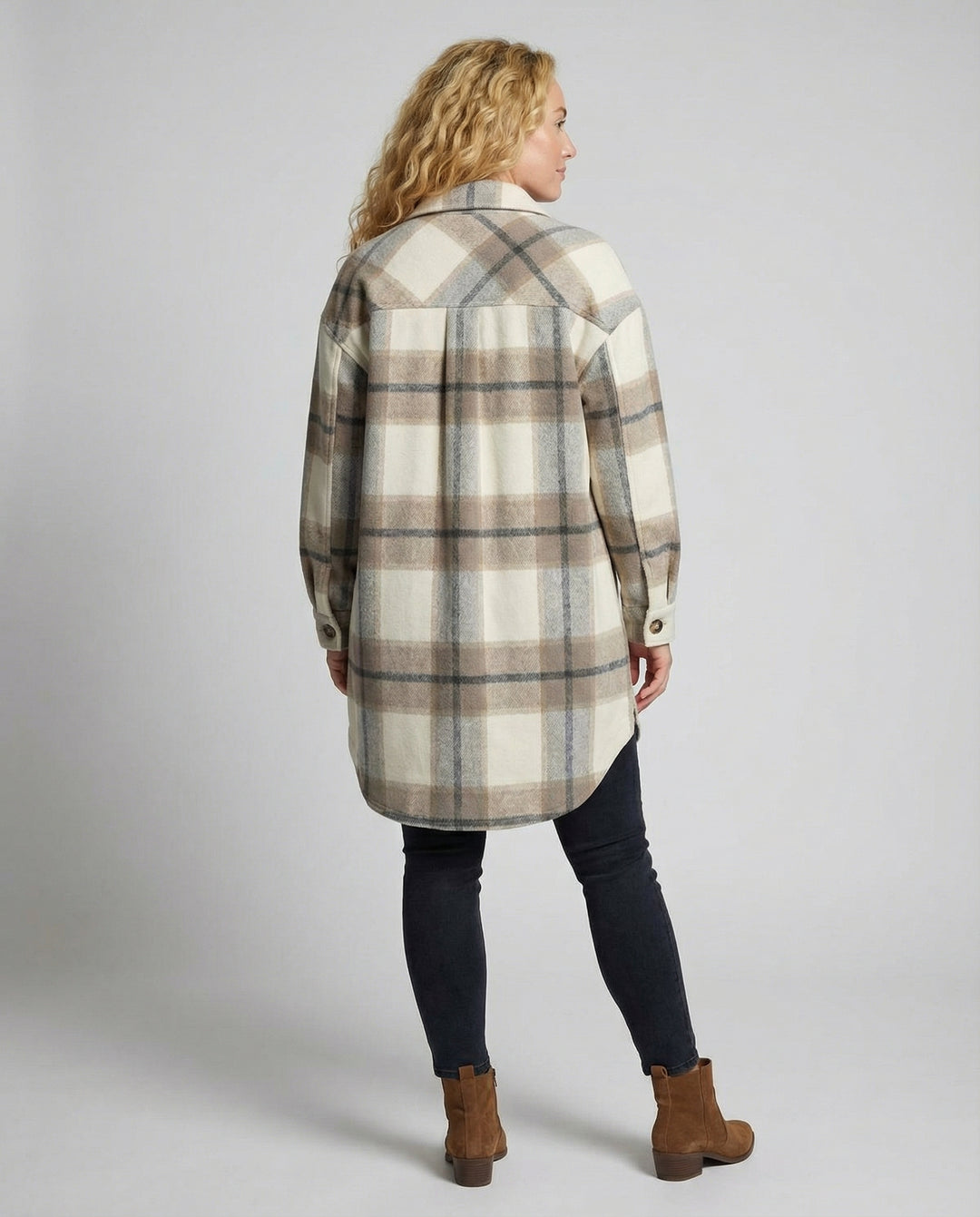 Karierter Damenmantel Herbst Elegant