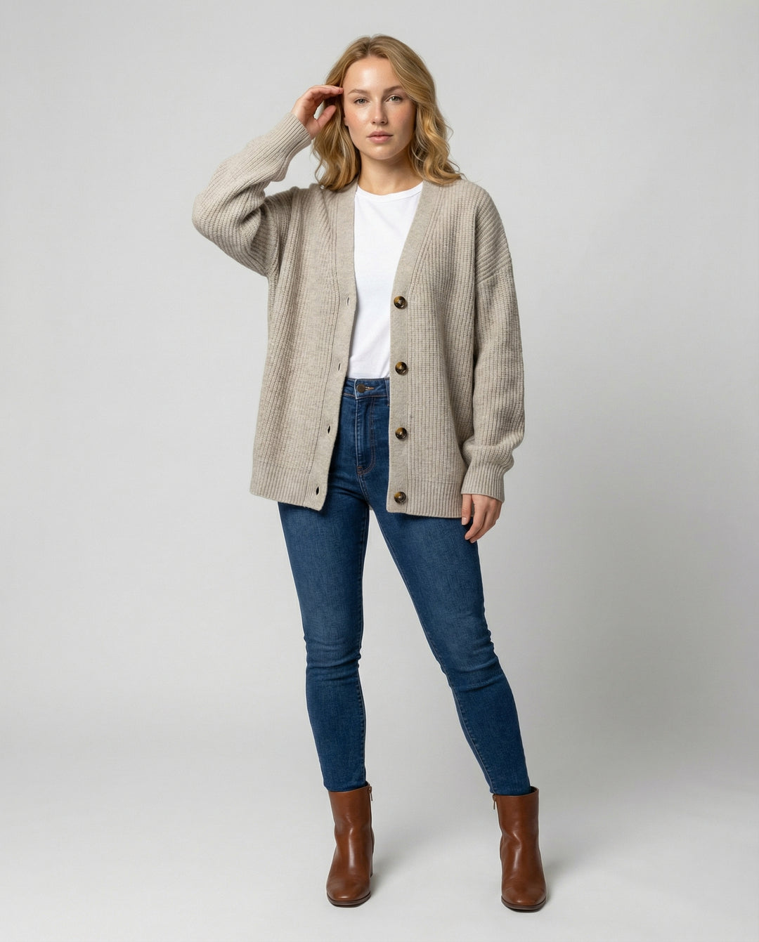 Stilvolle Kaschmir Strickjacke