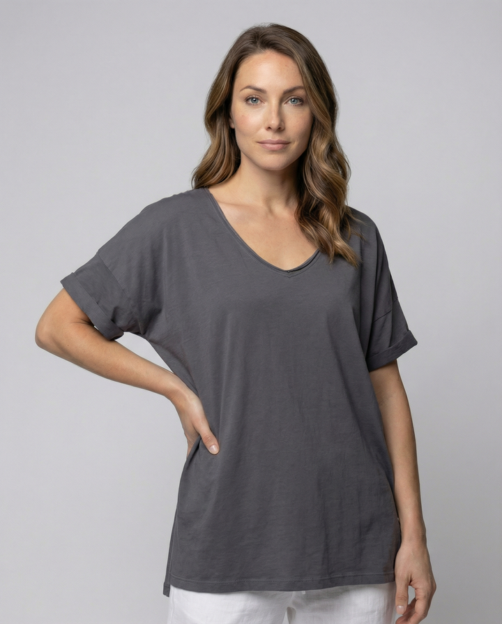 Klassisches Damen Rundhals Shirt