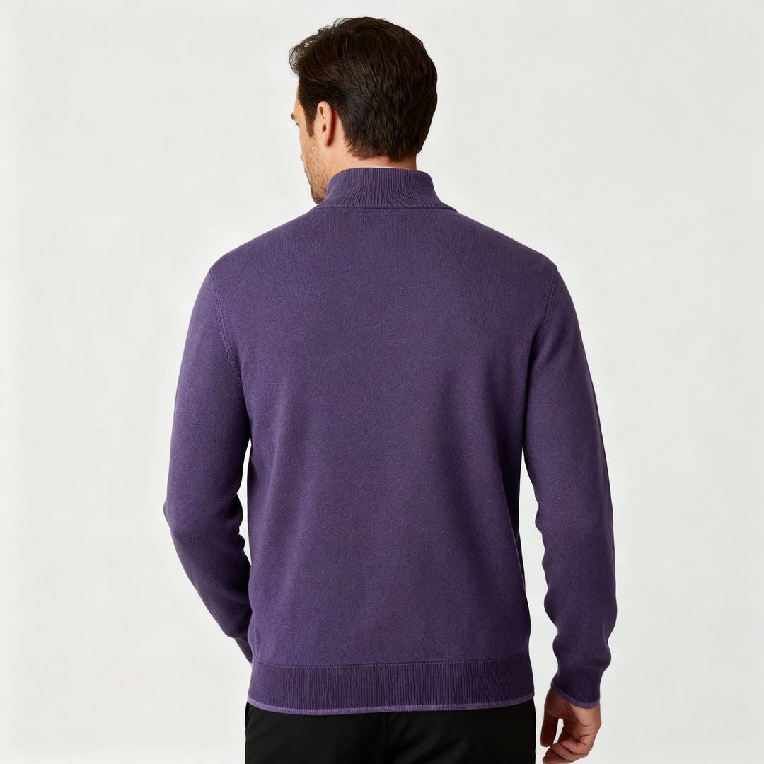 Eleganter Merino Komfort Pullover Damen Reißverschluss Moderne Strickware