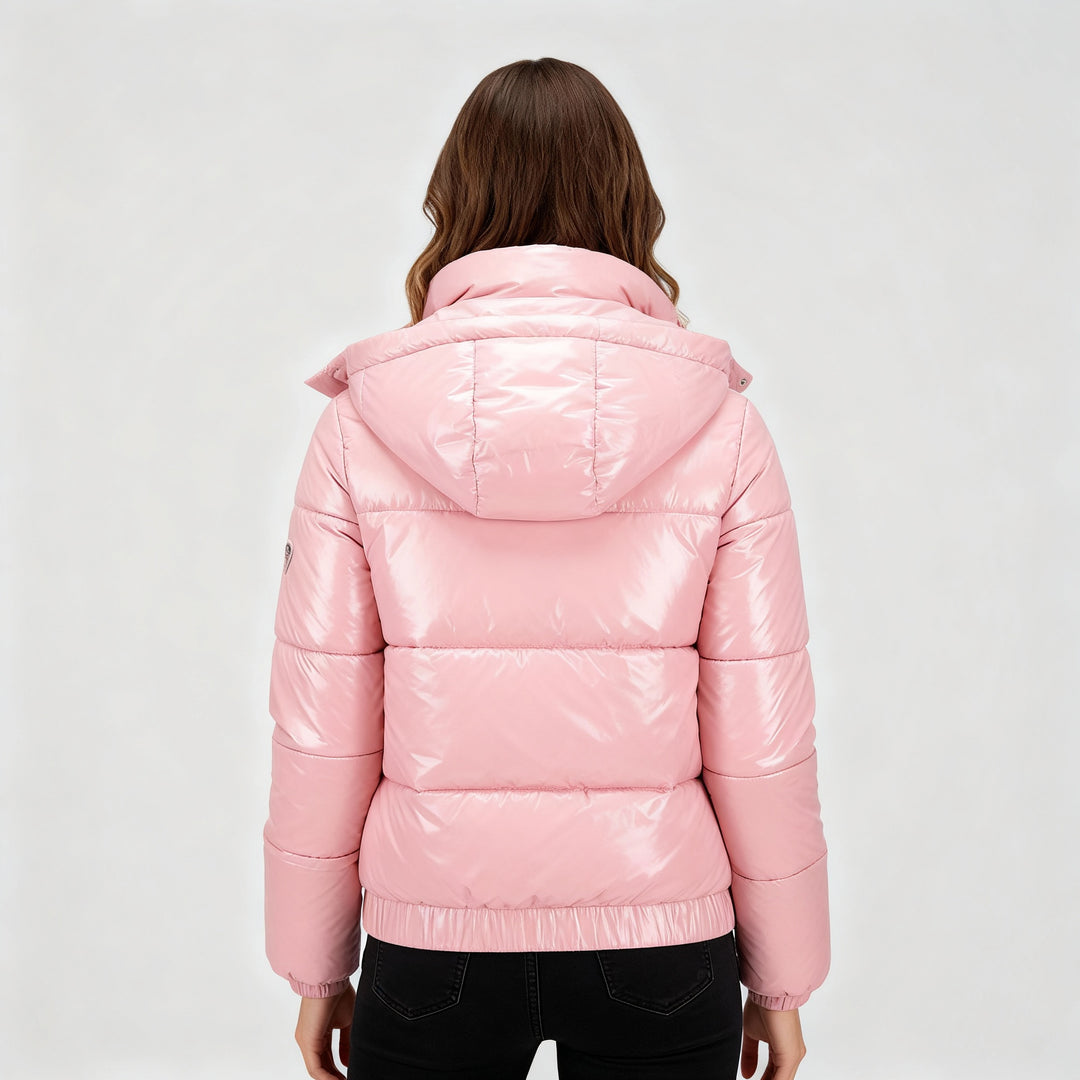 Glänzende Wasserabweisende Thermo Komfort Winterjacke Damen