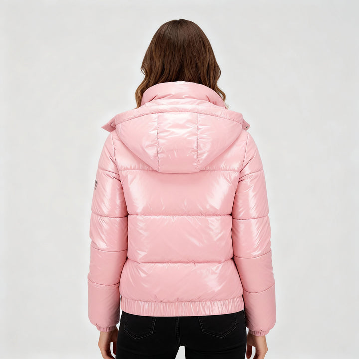 Glänzende Wasserabweisende Thermo Komfort Winterjacke Damen