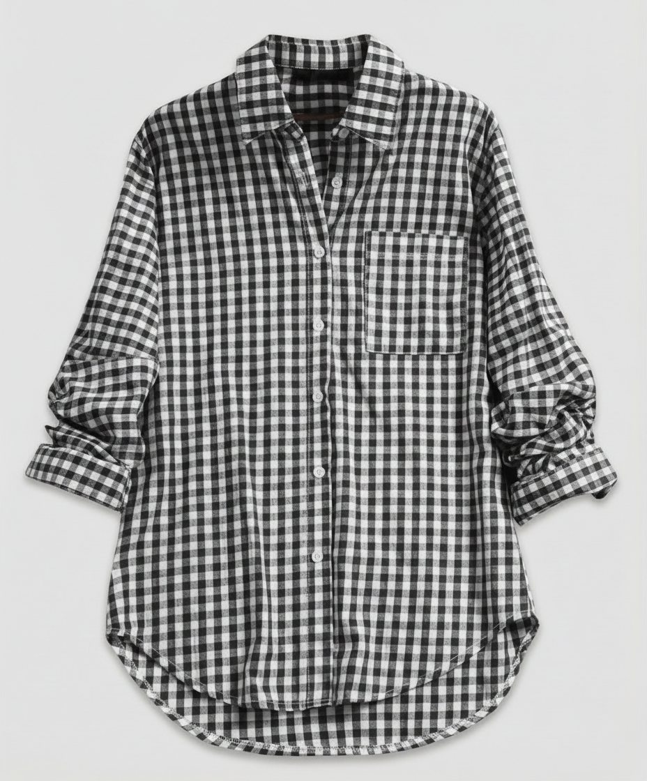Damen Kariertes Hemd Oversize