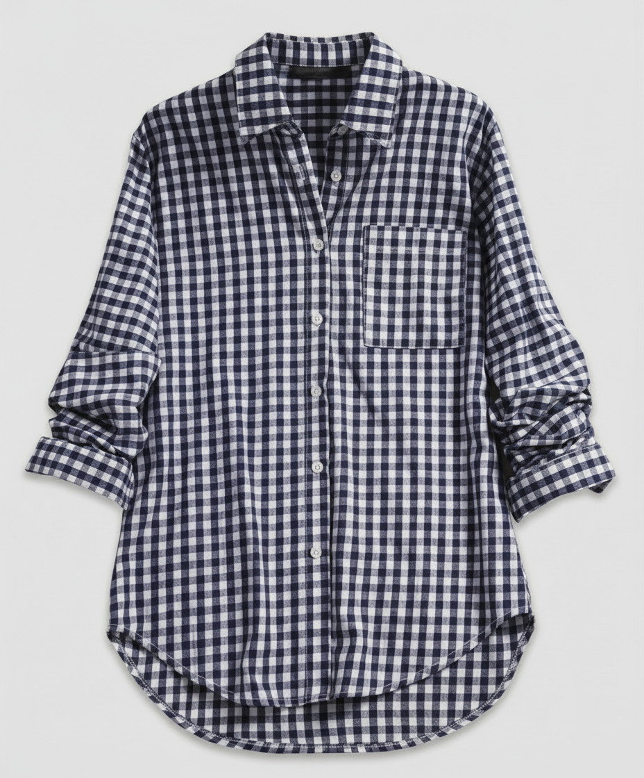 Damen Kariertes Hemd Oversize