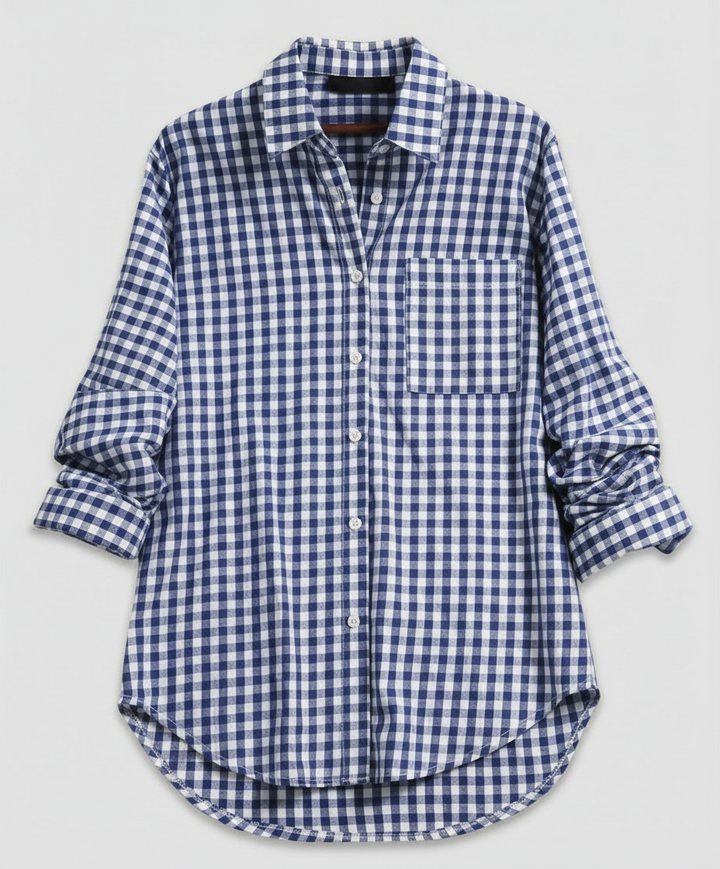 Damen Kariertes Hemd Oversize