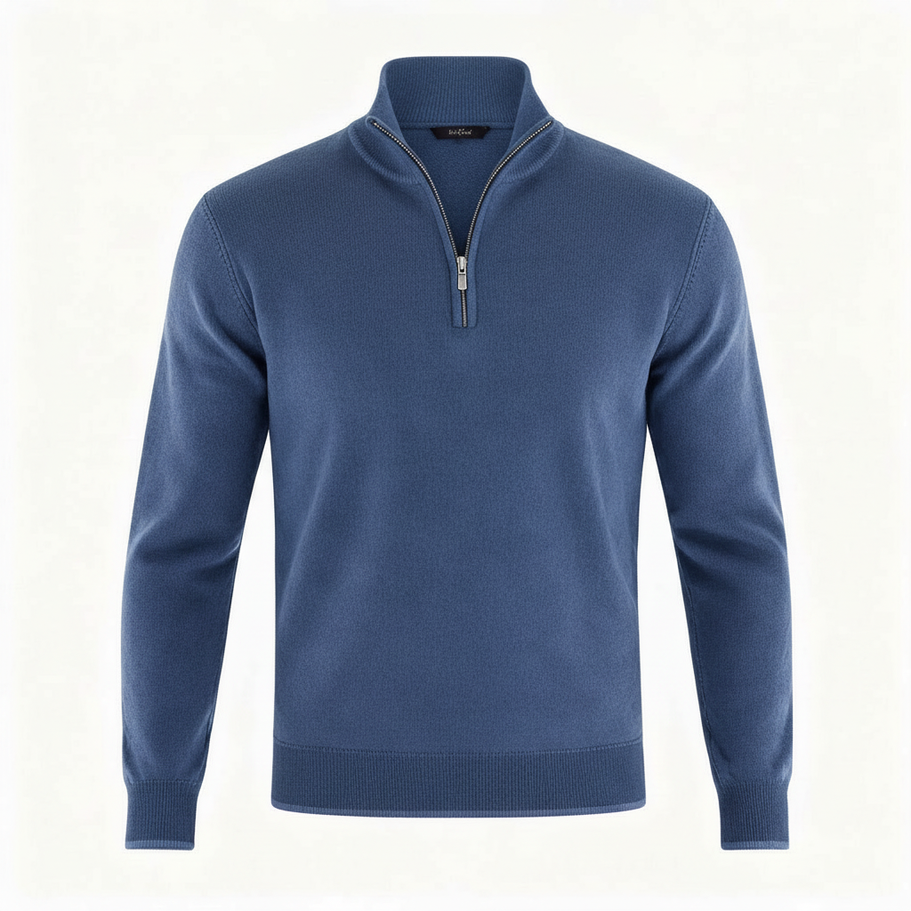 Eleganter Merino Komfort Pullover Damen Reißverschluss Moderne Strickware