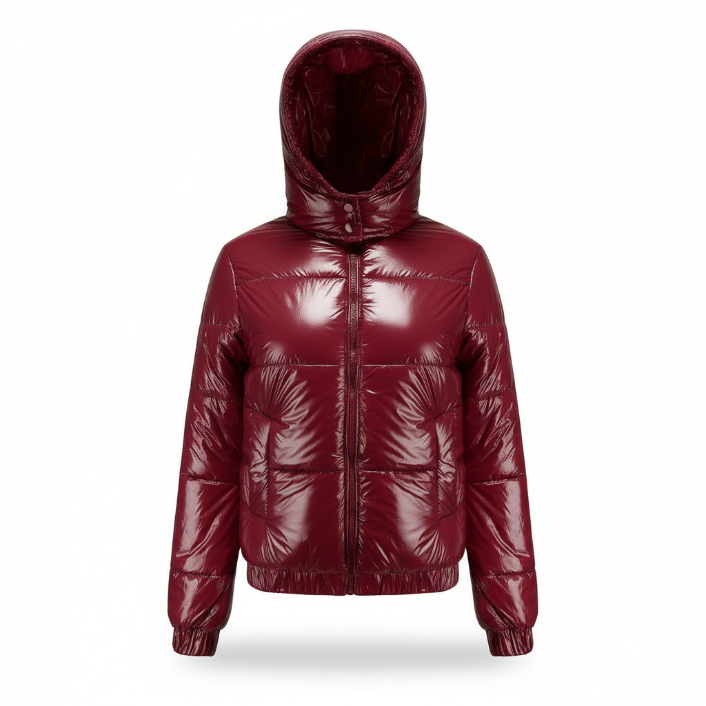 Glänzende Wasserabweisende Thermo Komfort Winterjacke Damen