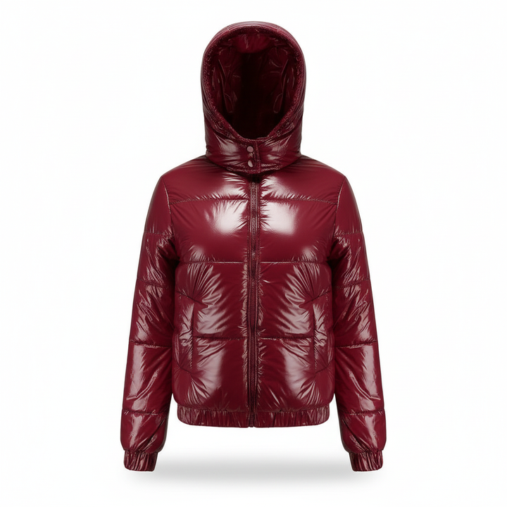 Glänzende Wasserabweisende Thermo Komfort Winterjacke Damen