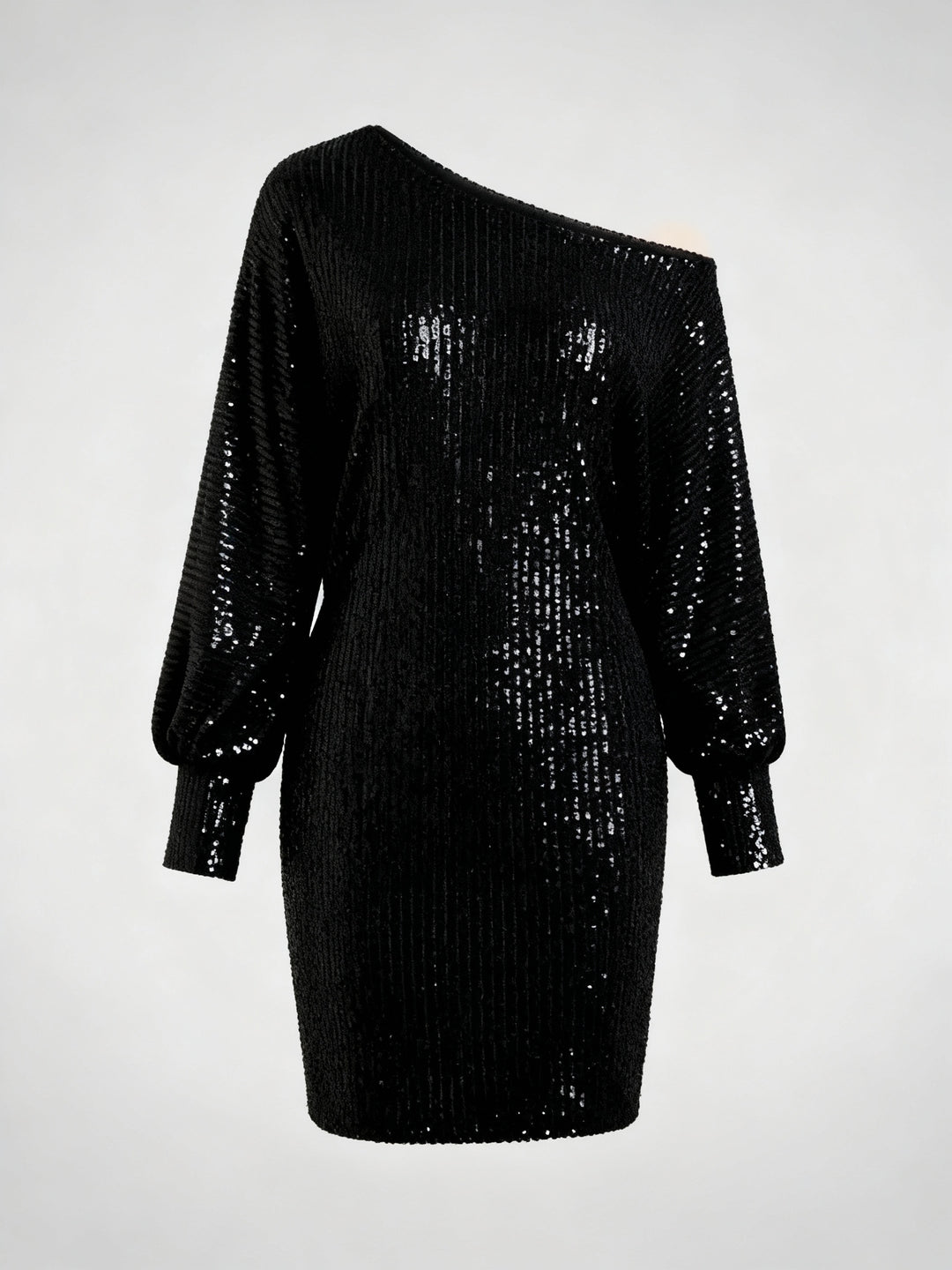 Glamouröses Kontrast Paillettenkleid Damen