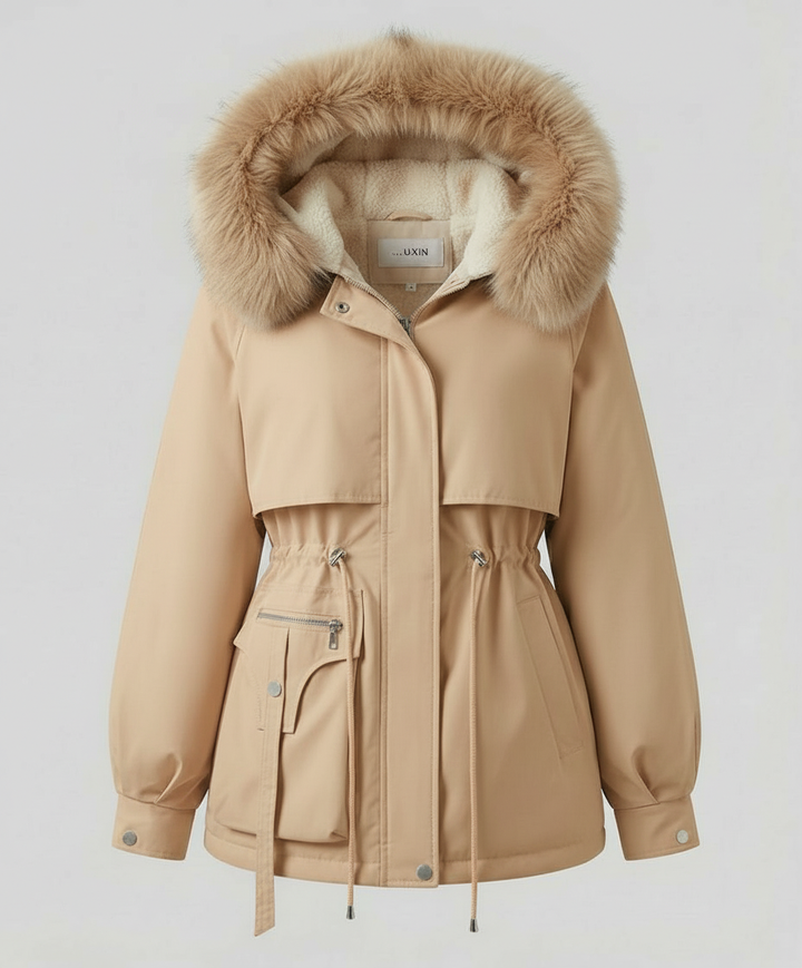 Warme Pelz Winterjacke Damen