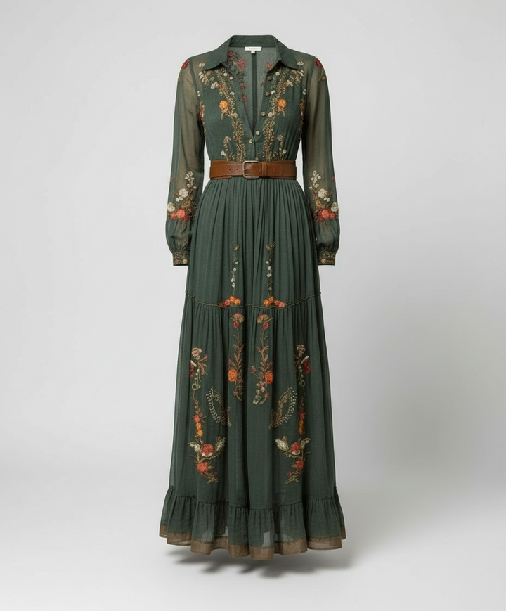 Boho Maxikleid mit V-Ausschnitt