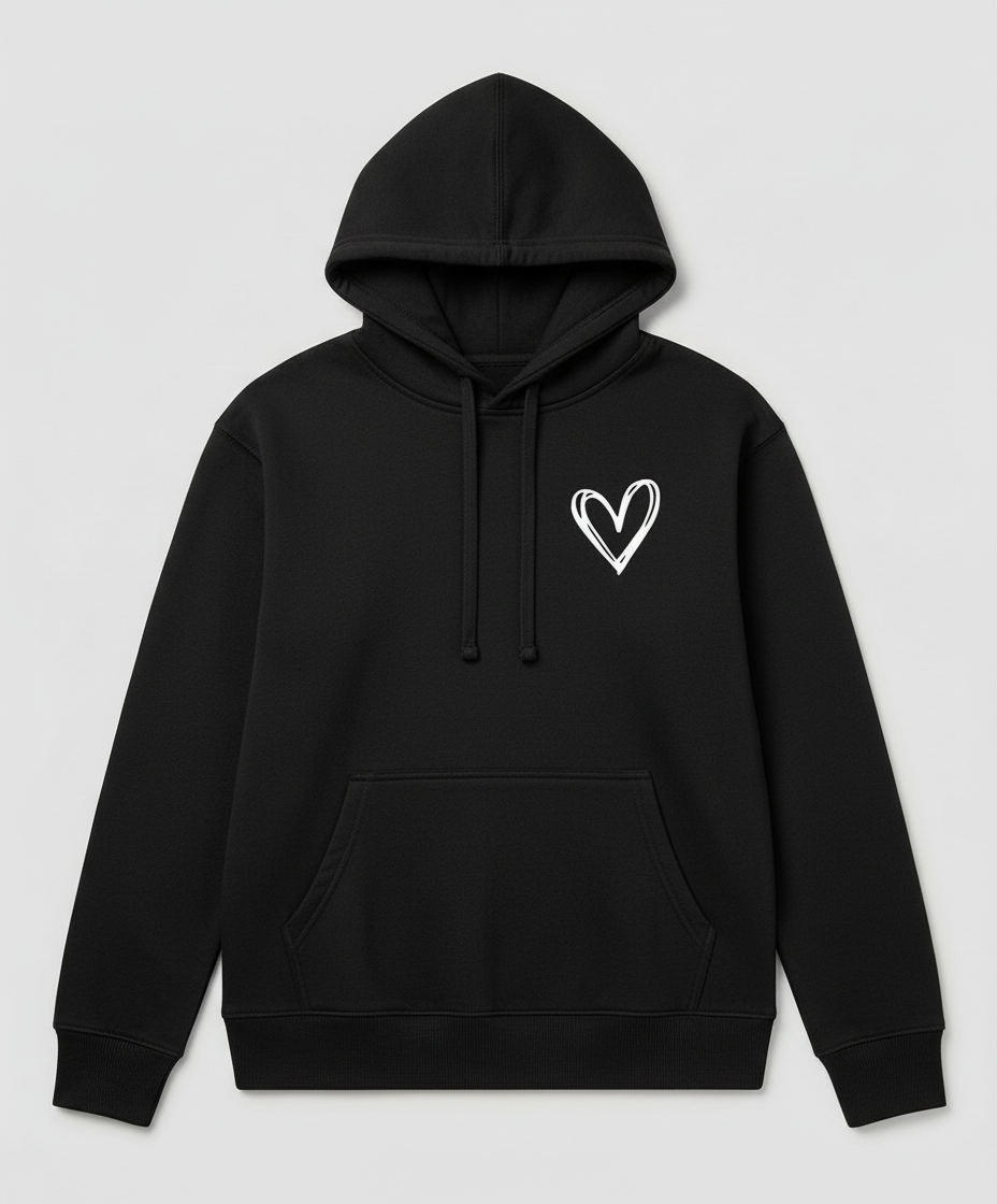 Kapuzenpullover Herzdruck Damen