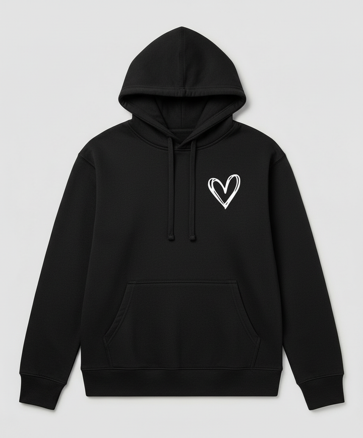 Kapuzenpullover Herzdruck Damen