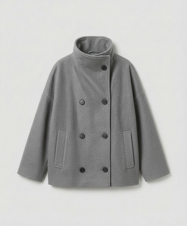 Oversized Wollmantel Damen Stehkragen