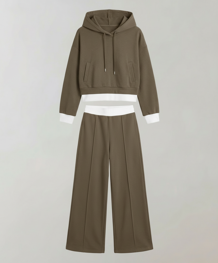 Zweifarbiges Damen Lounge Set