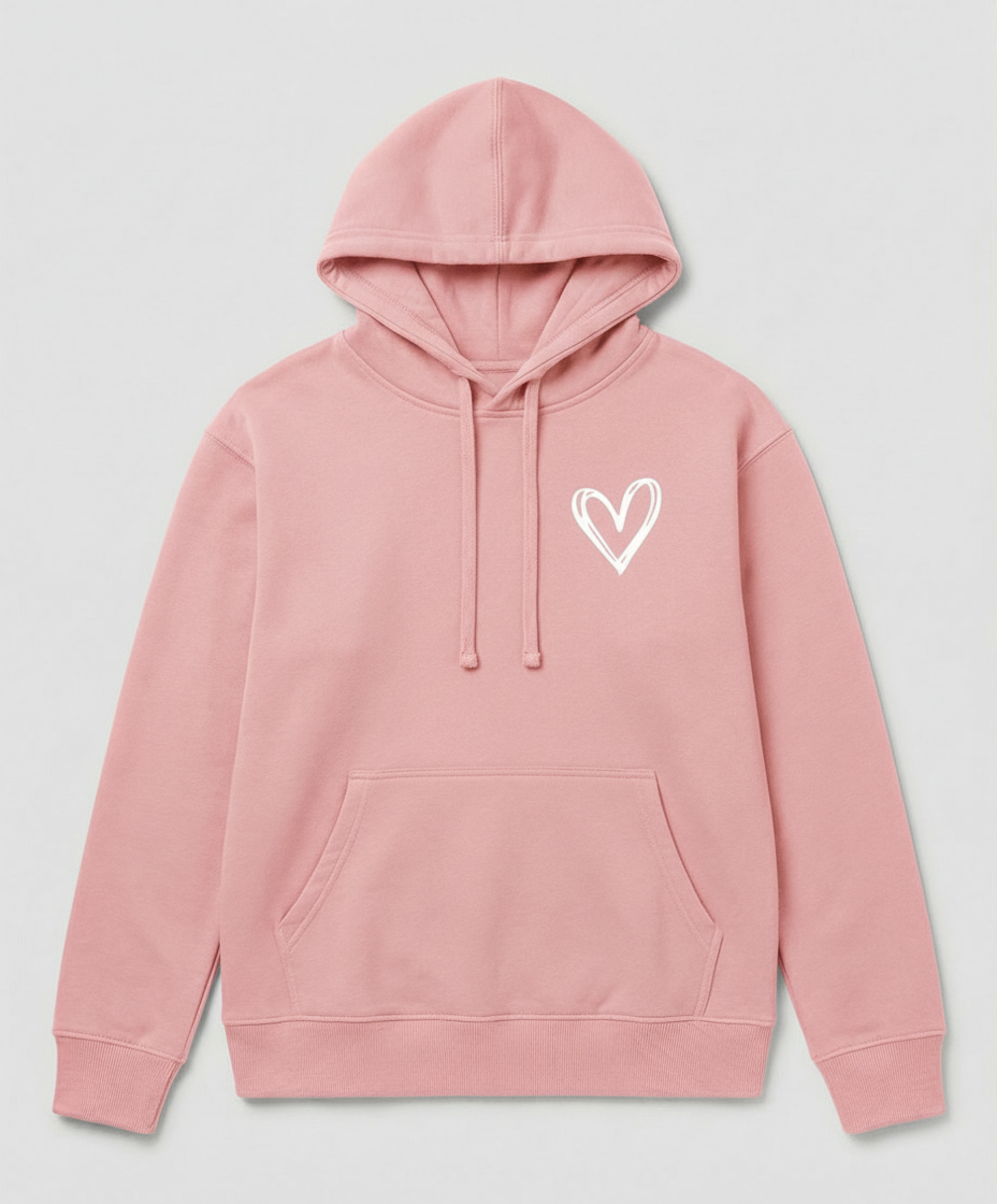 Kapuzenpullover Herzdruck Damen