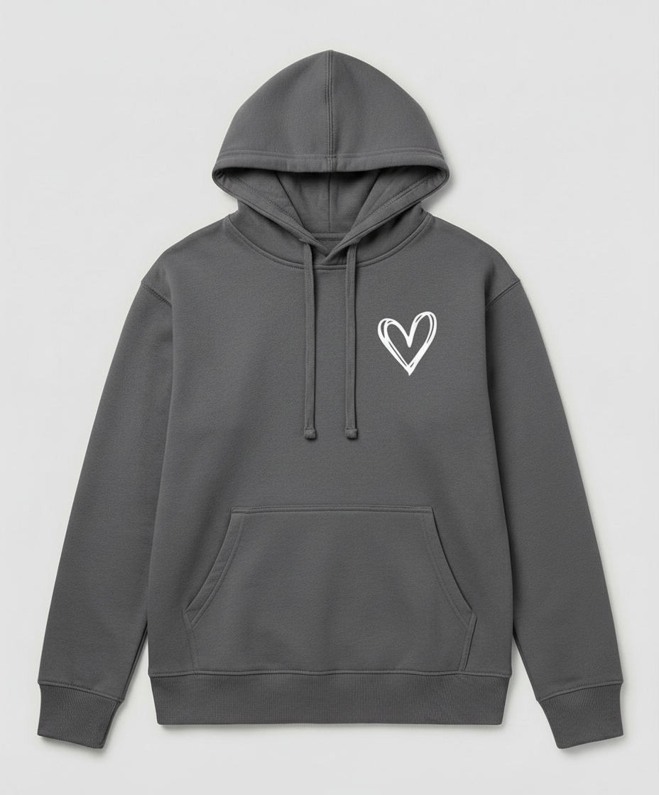 Kapuzenpullover Herzdruck Damen